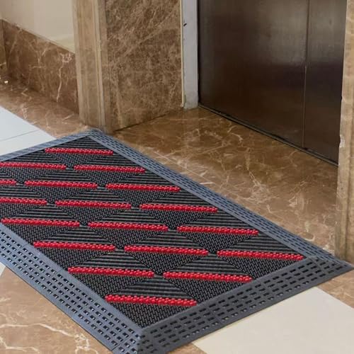Outdoor doormat, modular interlocking splicing mat, multifunctional heavy-duty doormat, 3-in-1 dust removal, snow removal, non-slip doormat, suitable for front door and garage entrance(41.3"X23.6") - size: 2ft*3.5ft
