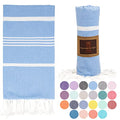 Beach Towel 100% Cotton Turkish Beach Towel Adult 38x70 Inch Pre-washed Absorbent Extra Large|Sand Free Quick Dry BathTowels|Lightweight Blanket|Travel Cruise Camping Spa Gym Yoga Towel|Airy Blue - color: Blue