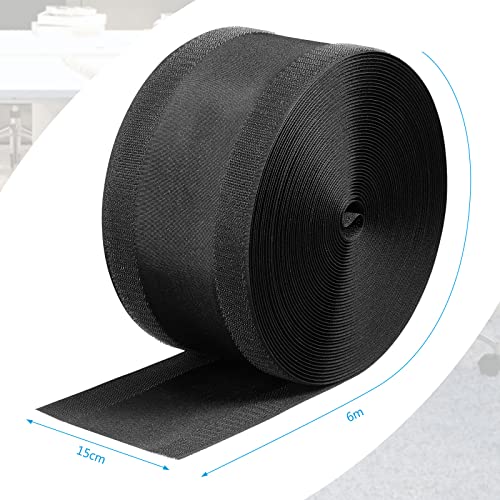 Syhood Cord Cover Floor Cable Protector Carpet Wire Cover Floor Cable Management for Office Carpet Organized and Protect(5.9 Inch X 20 Feet,Black) - color: Black, size: 5.9 Inch X 20 Feet