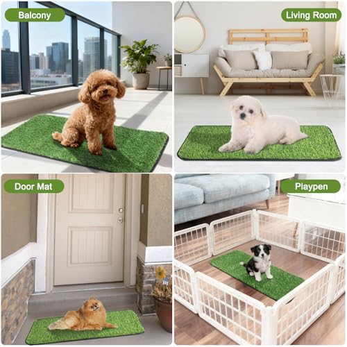 Artificial Grass Mat, Dog Grass Pee Pads, Fake Grass Pad for Pets Potty Training, Soft Grass Pad Rug, Grass Doormat with Drainage Holes, Pet Turf for Indoor Outdoor Use, Washable(15.7"*39.4") - size: 15.7"*39.4"