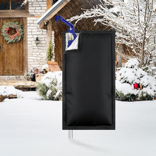 Outdoor Faucet Covers for Winter, 24.8"H×13.4"W - Waterproof Oxford Fabric Water Faucet Cover, Freeze Protection Outdoor Faucets Hose Bibs for Wall Taps Garden, Lawn, and Sprinkler Systems - size: 24.8×13.4inch