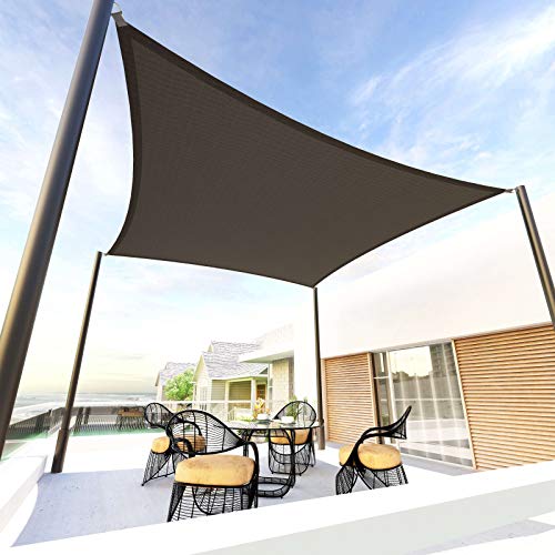 Tronssien Rectangle 12'x16' Sun Shade Sail,95% UV Blockage Canopy Awning for Outdoor Patio and Garden, Yard Activities - color: Graphite, size: 12X16 ft