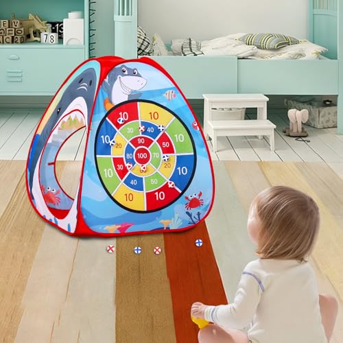 Bean Bag Toss Game Sets for Kids-3-in-1 Corn Hole Games for Kids,Kid Cornhole Game Set,Outside Backyard Outdoor Indoor Party Family Bean Bags Kid Tossing - color: Sharks
