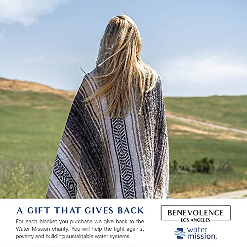 Benevolence LA Authentic Handwoven Mexican Blanket | Yoga Blankets, Outdoor, Picnic, Beach, Camping | Equestrian Saddle | Serape 50x70 inches - Sand, Pack of 1 - color: Sand