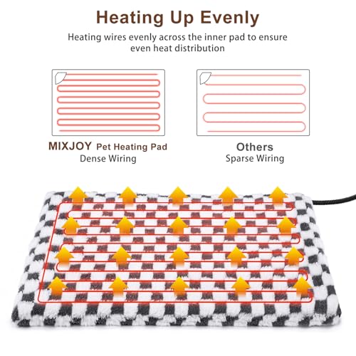 MIXJOY Heated Dog Bed, 11 Adjustable Temperature Dog Heating Pad Indoor with Timer, Pet Heated Mat for Dogs Cats, Electric Cat Heating Pad with Washable Cover, Heated Pet bed-28''x20'', Medium - color: Grey, size: M (28"x20")