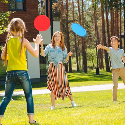 28 Pcs Flying Discs Bulk, Kids Outdoor Game Flying Discs Flying Discs for Kids Soft Rubber Flyer Disk Dog Toys Game Outdoor for Children Adults Sports Favors (7 Colors)