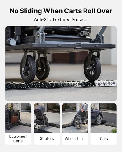 VEVOR 1 Pack Drop Over Cable Cover, 2 Channel Heavy Duty Cable Hose Protector Ramp, 38.3'' Floor Cord Cover, 17,500 lbs/Axle Load Capacity, for Traffic Areas, Indoor, Outdoor, Home, Office, Warehouse - size: Medium-1PACK