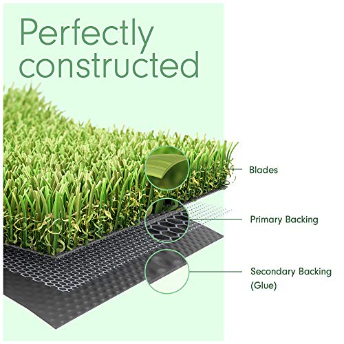 7.5 x 74 Feet Artificial Grass Mat for Lawn/Deluxe Realistic Synthetic Turf Rug [Thick Carpet of Fake Grass Patch Pads for Outdoor, Landscaping, Pets, Dogs, Puppy Potty, and Backyard]