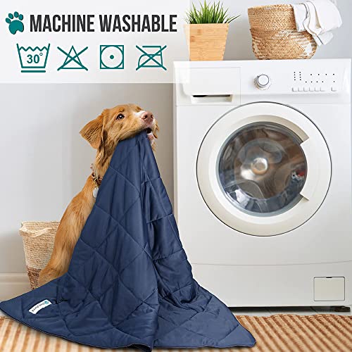PetAmi Premium Cooling Dog Blanket | Lightweight Fluffy Pet Throw Blanket Bed Cover for Dogs, Cat, Puppies | Pet Blanket Furniture Protector Couch Sofa | Reversible Fuzzy Cozy | 29x40, Navy Blue - color: Navy Blue, size: Medium (29x40)