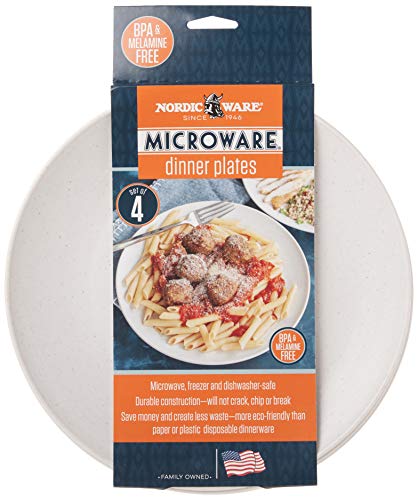 Nordic Ware Polypropylene Plates Microwave Serveware,10",White,(Pack of 16) - size: 10"L x 10"W x 0.88"H (Pack of 16), style: Plates