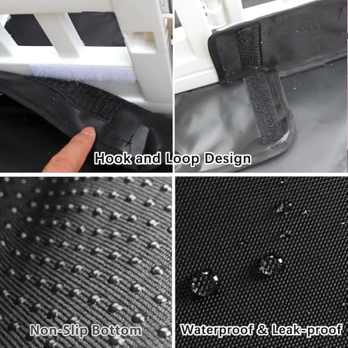Dog Playpen Bottom Pad Fits for 36 Inch 4 Panels Exercise Pet Playpen, Dog Crate Pad Puppy Playpen Pad, Hoop and Loop Design (Note: Playpen Not Included). -PureBlack - color: PureBlack
