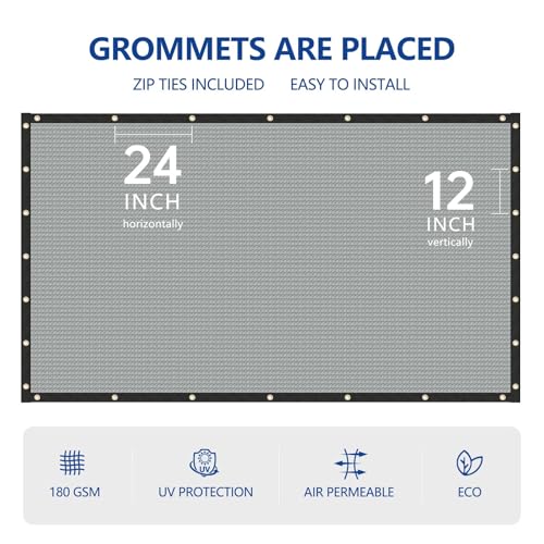 Buzzbazaar 6' x 57' Gray Heavy Duty Privacy Fence Screen - Commercial Grade Shade Cover with Brass Grommets, Outdoor Wind Block & Yard Barrier, Customizable Size