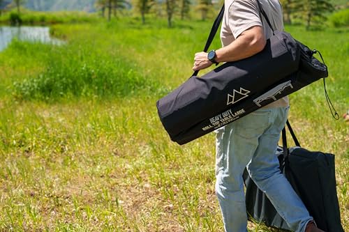 MOUNTAIN SUMMIT GEAR Heavy-Duty Roll-Top Table for Camping (Large) - Portable Aluminum-Top Folding Table with Steel Frame by Caddis Sports - size: Large