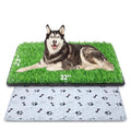 Dog Grass Mat with Pee Pad 32×23", Medium Dog Litter Box Indoor Artificial Turf Grass Porch Waterproof Patio Potty Tray for Doggie Reusable Washable Pads and Lawn for Puppy Training PCS