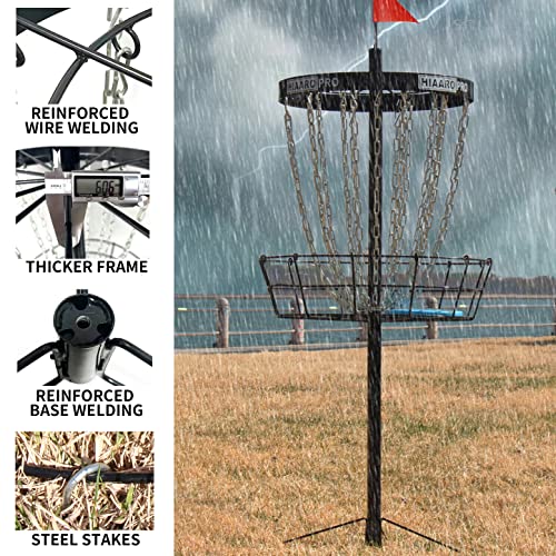 PDGA Approved HIAARO PRO Disc Golf Basket, Portable Disc Golf Target with Heavy Duty 24 Chains, Professional Disc Golf Basket - style: PRO Basket set