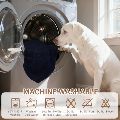 Waterproof Dog Blanket for Medium Dogs - Reversible Washable Pet Blanket, Soft Sherpa Fleece Furniture Protector, Cat Throw Bed Couch, Navy, 30"x40" - color: Navy, size: 30x40 Inch