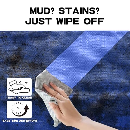 Outdoor Tarp 12 x 16 Feet 5 Mil Thick Multi-Purpose Waterproof Tarp for Camping Blue… - color: 5 Mil Blue, size: 12x16 FT