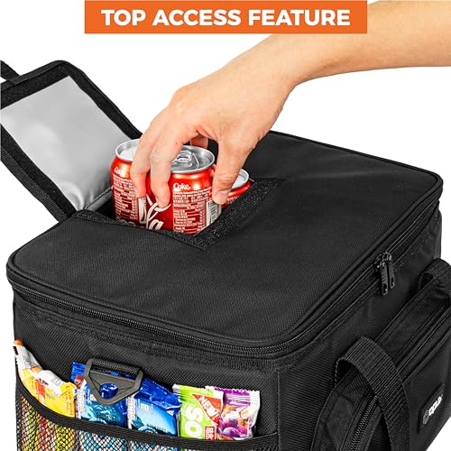 OPUX Soft Cooler Bag, Insulated Collapsible Lunch Cooler Tote for Men Work Camping Beach Travel, Portable Soft Sided Leakproof Waterproof Large Lunch Bag Box with Shoulder Strap 40 Cans, Black - color: Black, size: 40 Cans