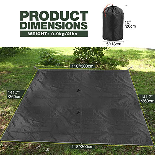 REDCAMP Hammock Rain Fly Camping Tarp Waterproof, 10x12ft Lightweight Backpacking Rain Tarp Shelter for Hiking Outdoor, Black - style: Black 10x12ft rectangle