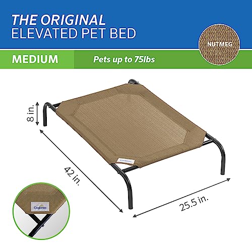 Coolaroo Original Elevated Dog Bed - Breathable Off-The-Ground Pet Bed with Cooling Fabric, Joint Relief & Moisture-Resistant Fabric, 100% Recyclable, Easy Clean, Nutmeg, Medium - color: Nutmeg, style: Medium Dog Bed