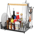 JBBTOOL Grill Caddy with Paper Towel Holder, BBQ Caddy for Outdoor Grill, Picnic Condiment Utensil Storage, Camping Essentials, RV, Tailgating Essentials, Grilling Accessories, Grilling Gifts for Men - style: picnic caddy