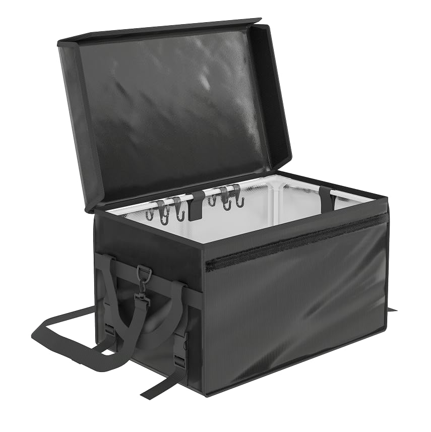 Kaitiemoo 32L Insulated Food Delivery Bag, Thermal Hot Cold Bag with Waterproof Easy-Clean Liner, Foldable Design for Meal Delivery, Groceries, Picnic, Camping - size: 32l