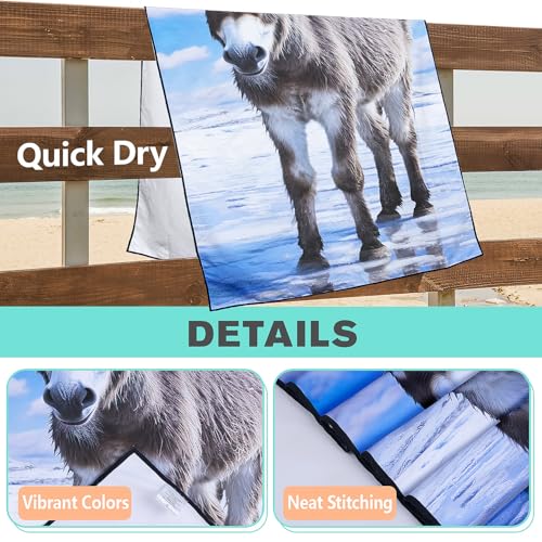 Icefield Donkey Beach Towel Oversized 36" x 72", Thin Lightweight Sand Free Quick Dry Microfiber Towel for Swimming Pool Cruise Camping Travel - color: Color_9
