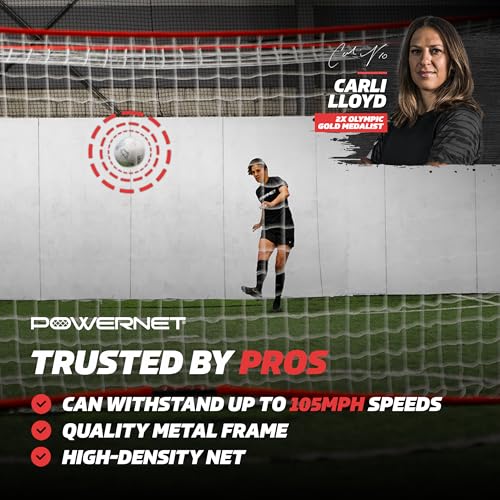 PowerNet Soccer Goal for Backyard, 3Mx2M / 6x4 / 8x4 / 12x6 / 14x7 /18.5x6.5 / 21x7 / 24 x 8 Portable Soccer Net, Sports & Outdoors Training Equipment, Quick Setup 1 Goal & Zipper Storage Bag - style: 14 x 7 FT
