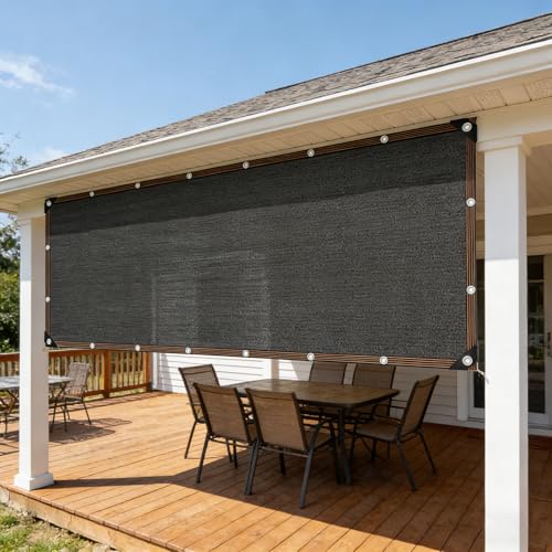 90% Shade Cloth, Chicken Coop Shade Cover, Sturdy Sunblock Mesh Tarp with Grommets for Patio Plants Greenhouse Kennel Porch Pergola Sun Protection Neting Cover, 6.5 x 10 FT - color: Black, size: 6.5 x 10 FT