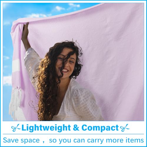 Vikumond Oversized Turkish Beach Towel Blanket XXL Cotton Sandproof Towels Boho Woven Extra Large Big Sand Free Giant Throw Blankets Huge Quilt XL Picnic Camping Necessities Cloud for Adult Gifts - color: Cten Purple, size: XXXL(88x82 IN,224x208 CM)