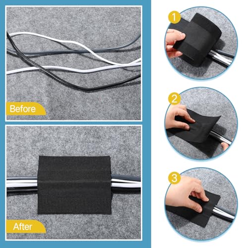 WILLBOND Carpet Cord Cover Cable Protector Floor Cover Cable Protector Management Only for Commercial Office Carpet(295.28 ft,Black) - color: Black, size: 295.28 ft