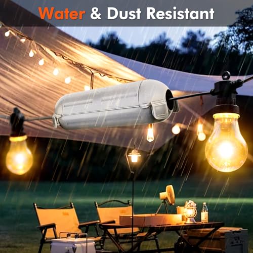 RESTMO 2 Pack Compact Outdoor Extension Cord Cover, IP44 Waterproof Box and Safety Housing Case, Ideal to Protect Outdoor Plugs, Electrical Connections, Holiday Decoration Lights, Light Gray - color: Light Gray, size: 2 Pack