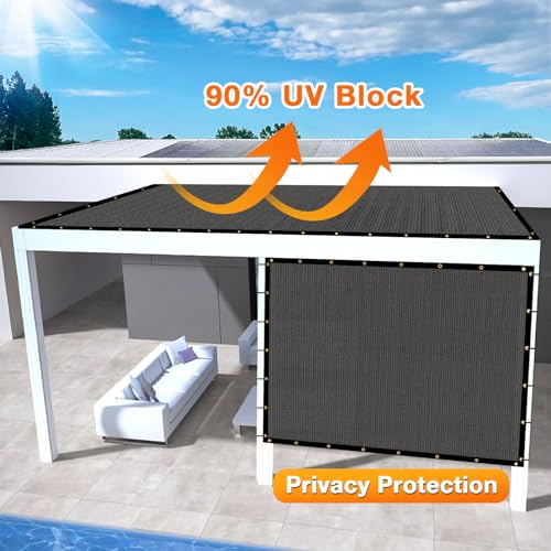 Artpuch Outdoor Pergola Shade Cover 4x6 FT Sun Shade Cloth with Grommets Dark Grey Commercial Grade Patio Privacy Screen Shade Canopy (Customized Available) GN04 - color: Dark Grey, size: 4' X 6' Customized