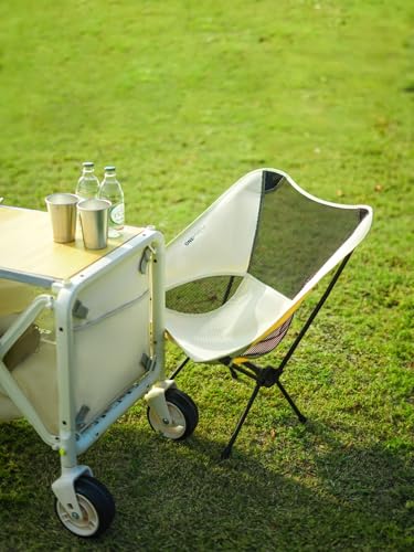 ONEFOREST Camping Chair, Foldable Portable Backpacking Chair for Beach Camp Hiking Outdoor Sport, Beige - color: Beige