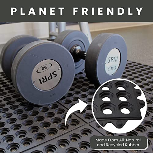 Envelor Interlocking Rubber Floor Mat Restaurant Kitchen Mat for Floor Anti Fatigue Bar Mat Door Mat Non - Slip Mat Indoor Outdoor Shower Pool Drainage Mat Durable Garage Flooring 36 x 36 Inch