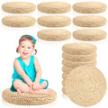 Barydat 8 Pcs Floor Cushions Round Large Pillow Seating Meditation Floor Pillow Boho Natural Woven Seat Cushion Japanese Tatami Cushion for Yoga Room Balcony Chair Pad, 15.75 Inch