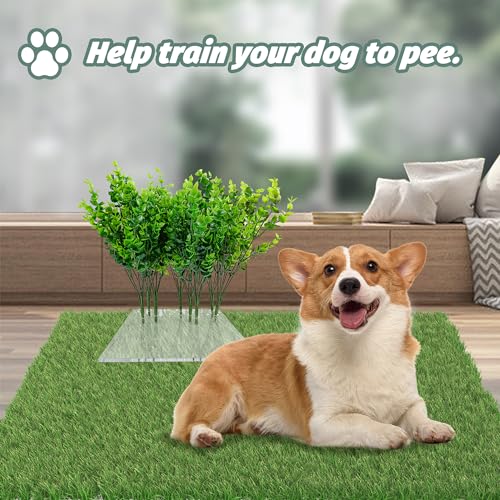 8Pcs Fake Grass Plants Pee Post for Dogs to Pee on, Guiding Male Dogs to Urine and Preventing Urine from Splashing Everywhere,Easy to Install and Clean(Eucalyptus Grass) - color: Eucalyptus Grass