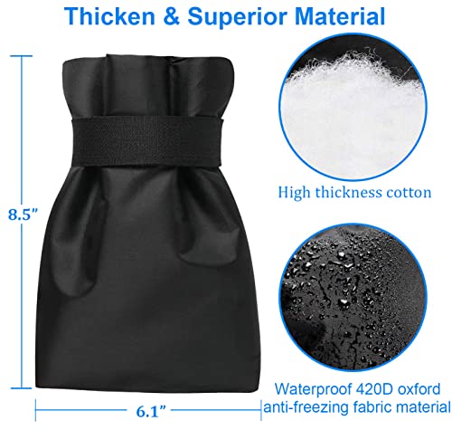 Outdoor Faucet Covers for Winter Freeze Protection, Upgraded Thicken 8.5" H x 6.1" W Outside Garden Faucet Socks for Winter Waterproof Reusable Hose Bibs Insulated Spigot Cover, 2 Pack Black - color: Black - 2 Pack