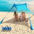 Beach Tent - 9.8 * 6.5 FT Beach Canopy, Portable Tent Sun Shelter UPF50 with 4 Sandbags, 2 Stability Poles Ground Pegs and Anti-Wind Ropes, Outdoor Shade Canopy for Camping, Sky Blue - style: 9.8*6.5 FT 2 Pole-Sky Blue