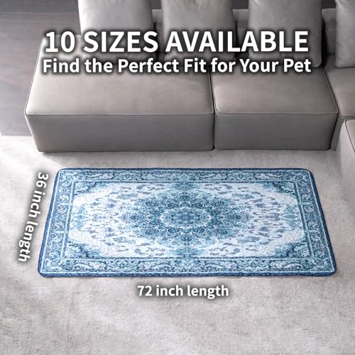 Washable Pee Pads for Dogs, Reusable Puppy Potty Training Pads, Ultra-Absorbent Thick Waterproof Leak-Proof Non-Slip Pads & Mat for Crate, Playpen, Floor, Whelping & Housebreaking , 2 Pack 36"x72" - color: Blue/Multi, size: 36" ×72"(pack of 2)