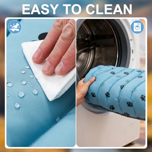 BINGPET Outdoor Travel Dog Bed for Large/Medium Dogs,Portable Waterproof Camping Mat with Carry Bag,Foldable Outside Bed,Machine Washable Indoor Pet Mat for Small,Medium and Large Dogs 35"x51" - color: Blue, size: XL: 35*51in