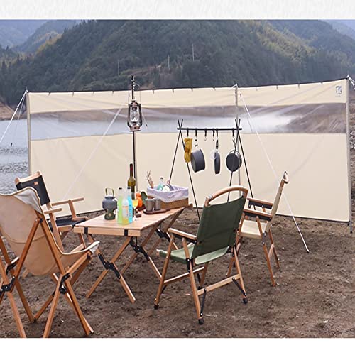 Camping Windbreaks，Beach Windshield Shelter, Outdoor Privacy Shield with Top Window, for Garden Charcoal Grills BBQ Picnic(White,4.4m) - color: White, size: 4.4m