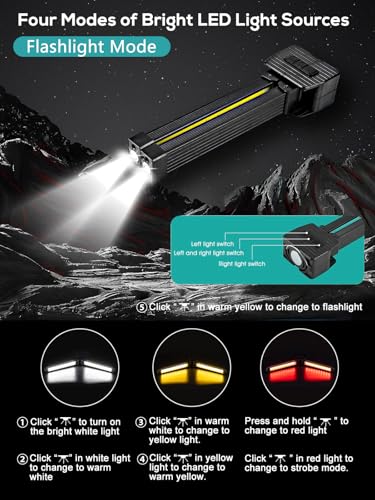 Gym Lamp, Portable Gym Lighting for Posing, Magnetic Work Light Rechargeable, Gift for Men/Women, 180° Rotate Foldable with Hang Hook Camping Lamp, USB Power Bank LED Handheld Flashlight-Black - color: Black