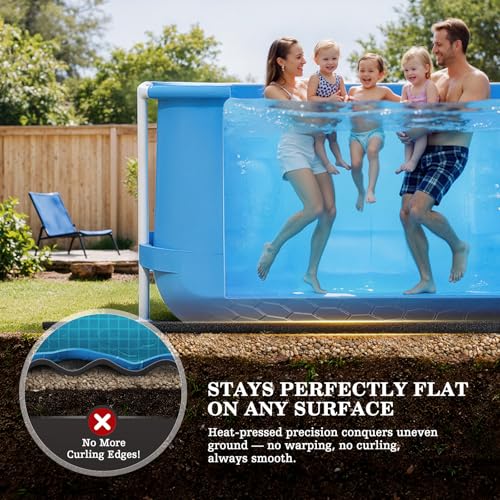UIRWAY 7 x 10ft Rectangle Heavy Duty Pool Liner Pad for Above Ground Pool, [2026 New Pool Pad 300G/M² Thicker] Under Pool Mat Padding, Pool Ground Cloth Protector for Pool Bottom, Extend Liner Life - size: Rectangle-7ft-x-10ft