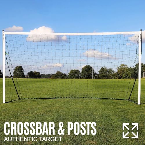 QUICKPLAY Kickster Soccer Goal Range – Ultra Portable | Quick and Easy Set Up | Includes Net and Carry Bag | Available in 7 Sizes | Backyard Soccer Net for Kids & Adults [Single Goal] - style: 8 x 5'