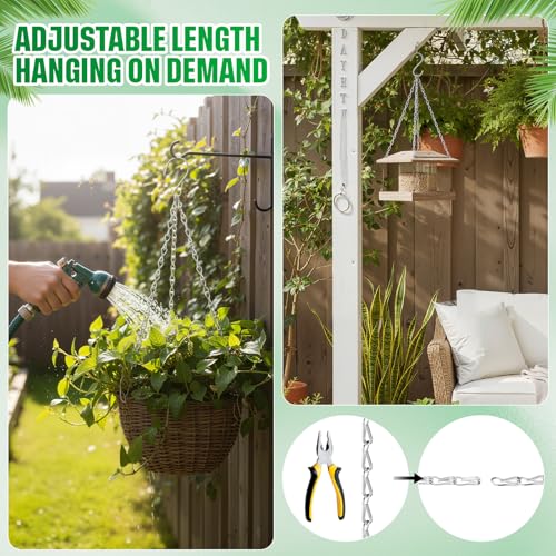 2 Pack Hanging Chain for Bird Feeders, Planters, Lanterns and Ornaments (9.5 Inch, Silver) - color: Silver, size: 9.5 Inch