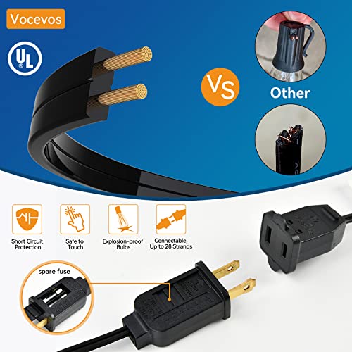 Outdoor String Lights, 50FT Heavy Duty Patio String Lights with 26 LED Dimmable Plastic Shatterproof Bulbs, ST38 0.6W Waterproof Light Strings for Backyard, Porch, Bistro, Cafe, 2700K - color: Black Wire, size: ST38 50FT
