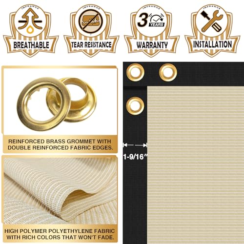 Privacy Fence Screen 8' x 1' Fencing Cover Heavy Duty Mesh Windscreen Cloth for Outdoor Garden Patio Backyard Chain Link Fence Beige - color: Beige, size: 8' x 1'