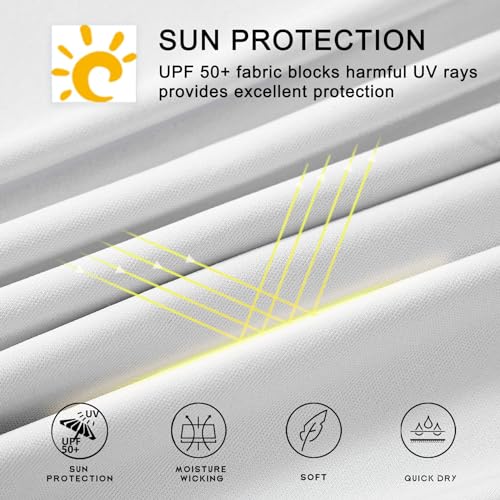 Willit Women's UPF 50+ Sun Protection Hoodie SPF Shirt Long Sleeve Hiking Fishing Outdoor Shirt Lightweight Hoodie - color: White, size: Small