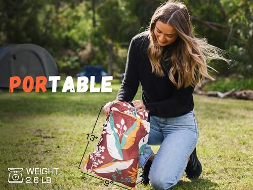WEKAPO Inflatable Couch Air Lounger Chair - Camping & Beach Accessories, Portable Blow up Sofa for Hiking, Lawn, Indoor/Outdoor Movies & Music Festivals. Lightweight and Easy to Set Up Air Hammock - color: Chocolate Leaf